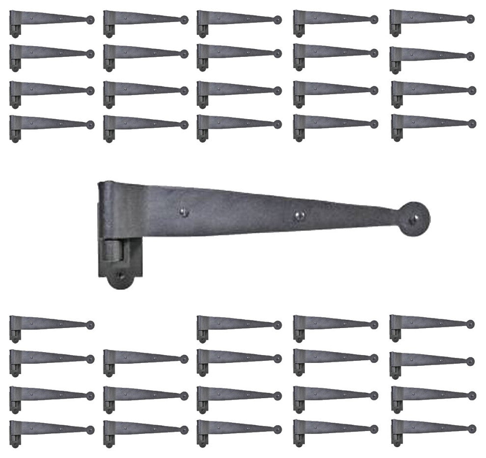 Black Wrought Iron Pintle Hinge Strap Shutter Hinge Offset Pack of 40