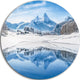 Icy Winter Mountain Alps, Landscape Photo Round Wall Art, 11"