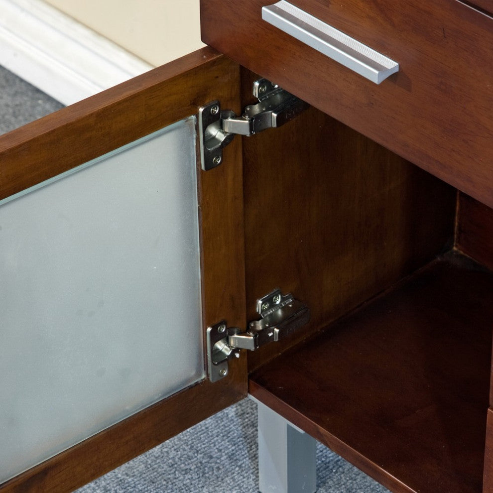 39.8" Single Sink Vanity Wood Walnut With Mirror