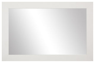 Pendleton Framed Wall Mirror, Rustic White, 20" X 36"