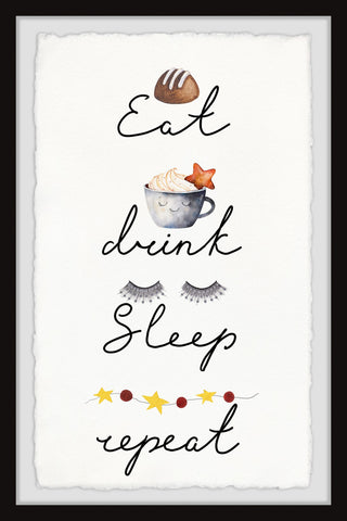 "Drink and Sleep" Framed Painting Print, 30x45