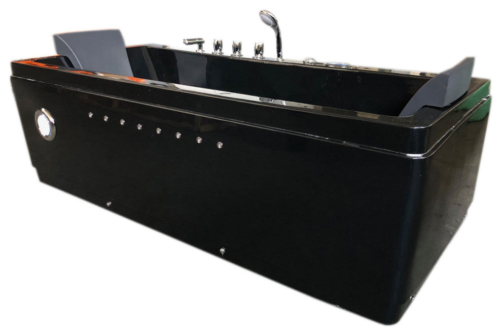 Whirlpool Bathtub Black 70"x33" Hot Tub Double Pump 2 Persons, Marylin
