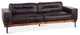 Chiavari Distressed Antique Ebony Leather Sofa