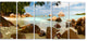 "Tropical Rocky Beach Panorama" Wall Art Landscape, 5 Panels, 60"x28"