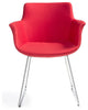 Rego Sled Armchair, Cream Leatherette, Polished Chrome