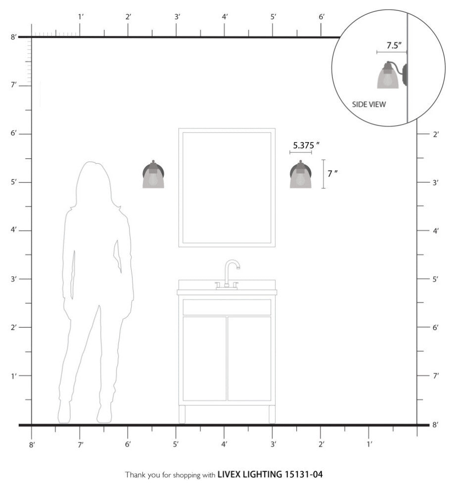 Montgomery 1 Light Black Vanity Sconce