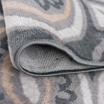 Piper Transitional Floral Dark Gray Scatter Mat Rug, 2''x3''