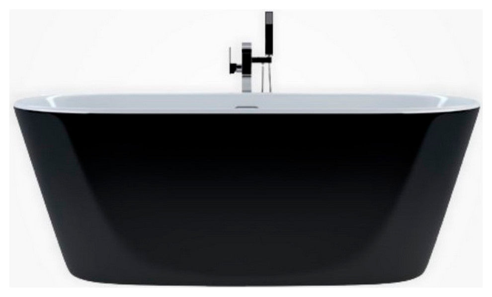 Kube Ovale 67'' Free Standing Bathtub, Black