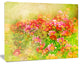 Colorful Spring Garden with Flowers, Large Floral Canvas Artwork, 60"x28"