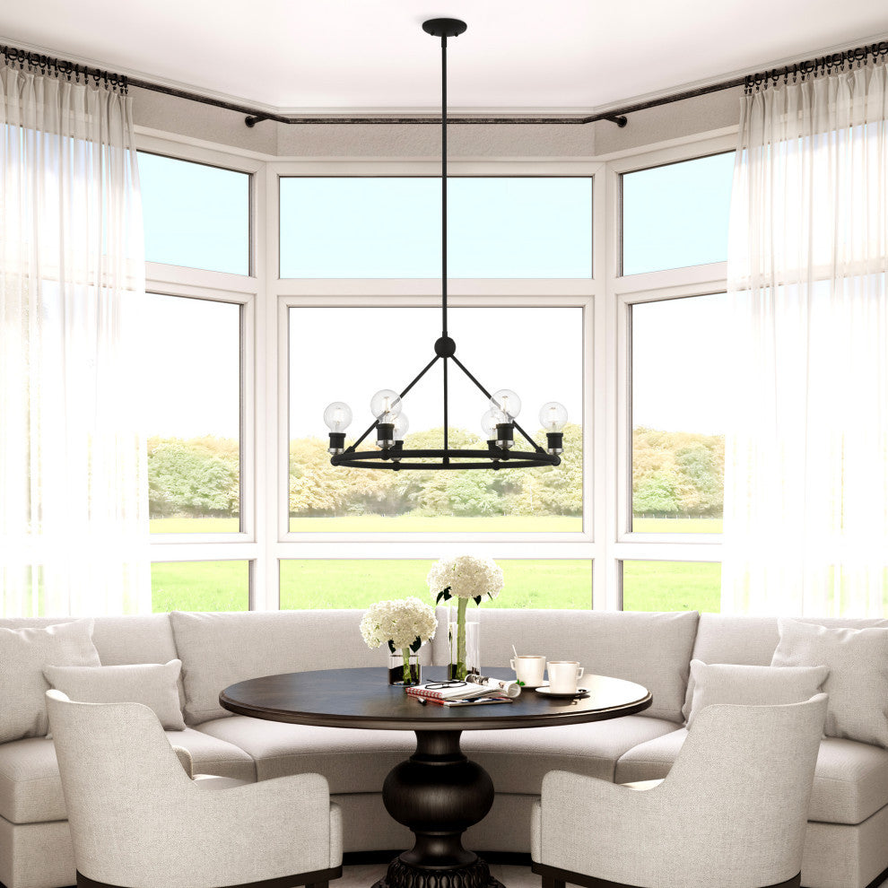 Lansdale 6 Light Black With Brushed Nickel Accents Chandelier