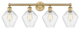 Cindyrella 4-Light 35" Bath Vanity Light, Brushed Brass, Seedy Shade