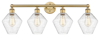Cindyrella 4-Light 35" Bath Vanity Light, Brushed Brass, Seedy Shade