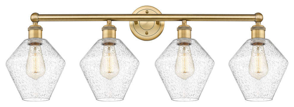 Cindyrella 4-Light 35" Bath Vanity Light, Brushed Brass, Seedy Shade