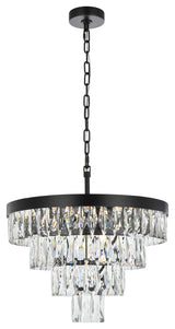 Home Living 20" Round Chandelier, Black