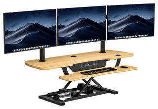VersaDeskÂ® PowerProÂ® Electric Height Adjustable Standing Desk Converter, Maple, 48''