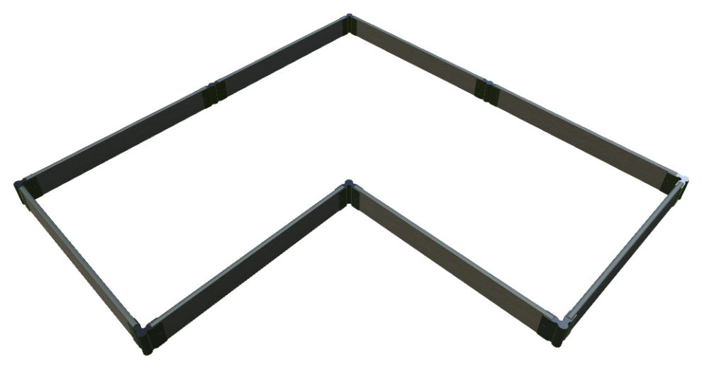 Weathered Wood 'Arrowhead' - 8' X 8' X 5.5" Raised Garden Bed - 1" Profile