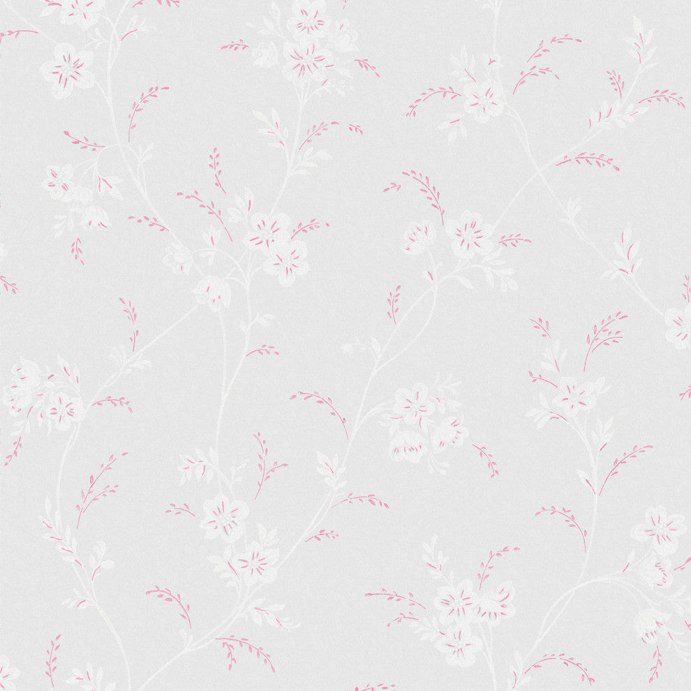 Laura Ashley Eva Floral Sugared Grey Wallpaper