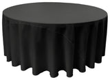 LA Linen Polyester Poplin Tablecloth 120" Round, Black