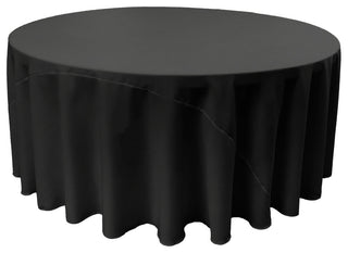 LA Linen Polyester Poplin Tablecloth 120" Round, Black