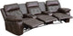Flash Reel Comfort 3 Seat BN Theater Seating, Curved Cup - BT-70530-3-BRN-CV-GG