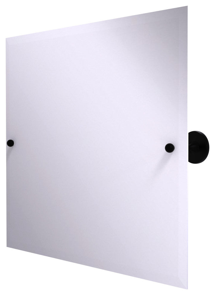 Shadwell Frameless Landscape Beveled Edge Tilt Mirror, Matte Black