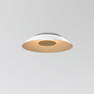 Volo LED Flush Mount, Blanc, Brushed Brass/Tan Leather/White Washed Oak, 2700K