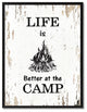 Life Is Better At The Camp Inspirational, Canvas, Picture Frame, 22"X29"