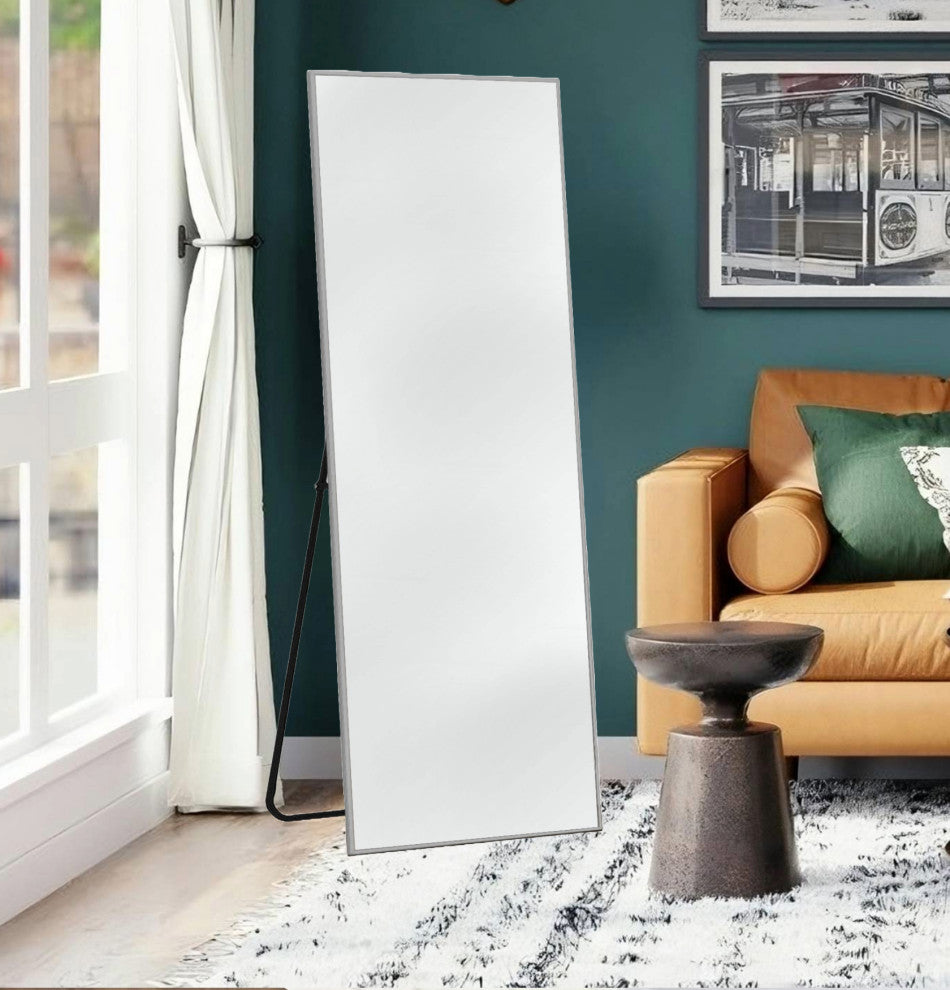 Light Gray Aluminum Framed Mirror