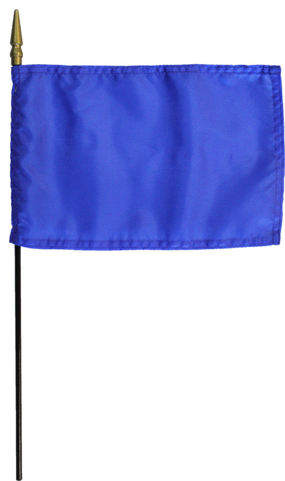 8"x12" Solid Color Stick Flag, Royal Blue