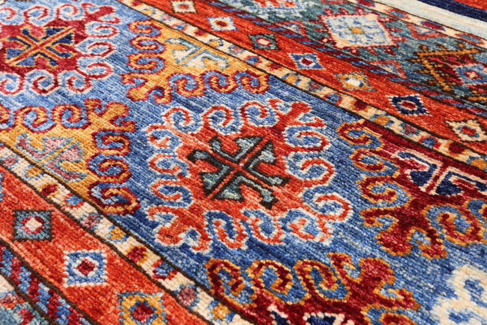 Hand Knotted Super Kazak Khorjin Runner Rug 2' 8" X 8' 1" Q11004
