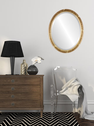 Pasadena Framed Oval Mirror, Champagne Gold, 13"x17"