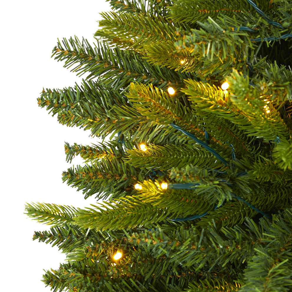 6' Sun Valley Fir Artificial Christmas Tree With 300 Clear LED Lights