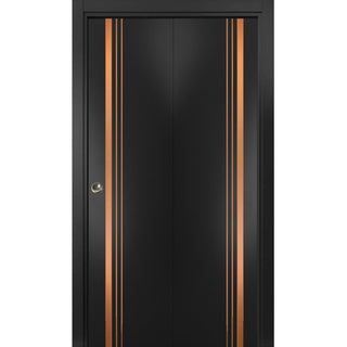 Bi-fold Doors 64 x 84 | Planum 1010 Matte Black with  | Sturdy Tracks