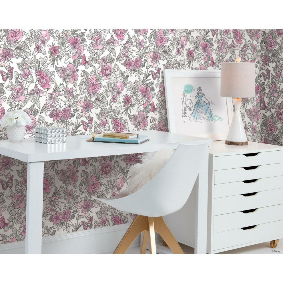 Disney Princess Royal Floral Wallpaper