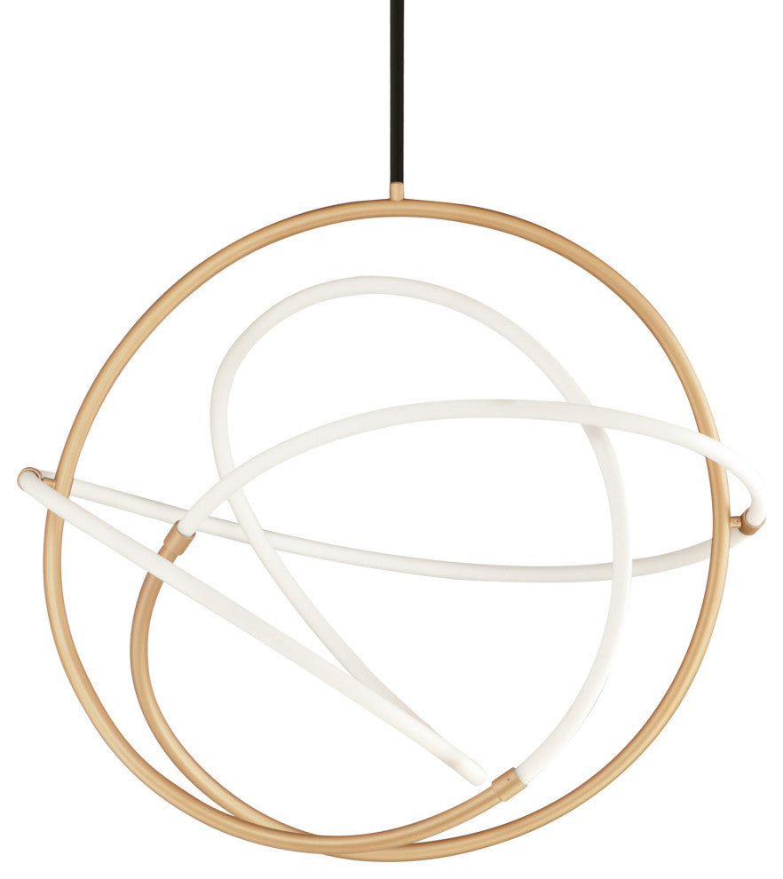 ET2 E25096-01 Mobius 32"W LED Abstract Pendant - Black / Gold