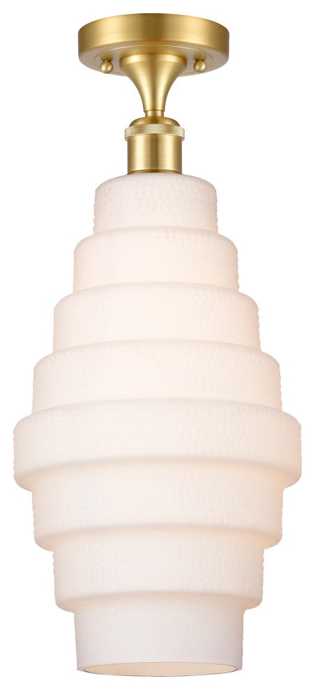 Innovations 516-1C-SG-G671-8 1-Light Semi-Flush Mount, Satin Gold