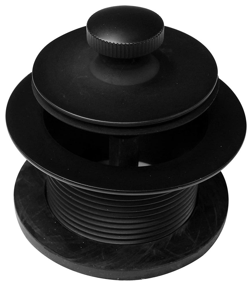 Illusionary Overflow 12" & 4" Sch. 40 PVC Bath Waste and Overflow Lift, Matte Black