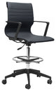 Mod All Black Faux Leather Drafting Chair