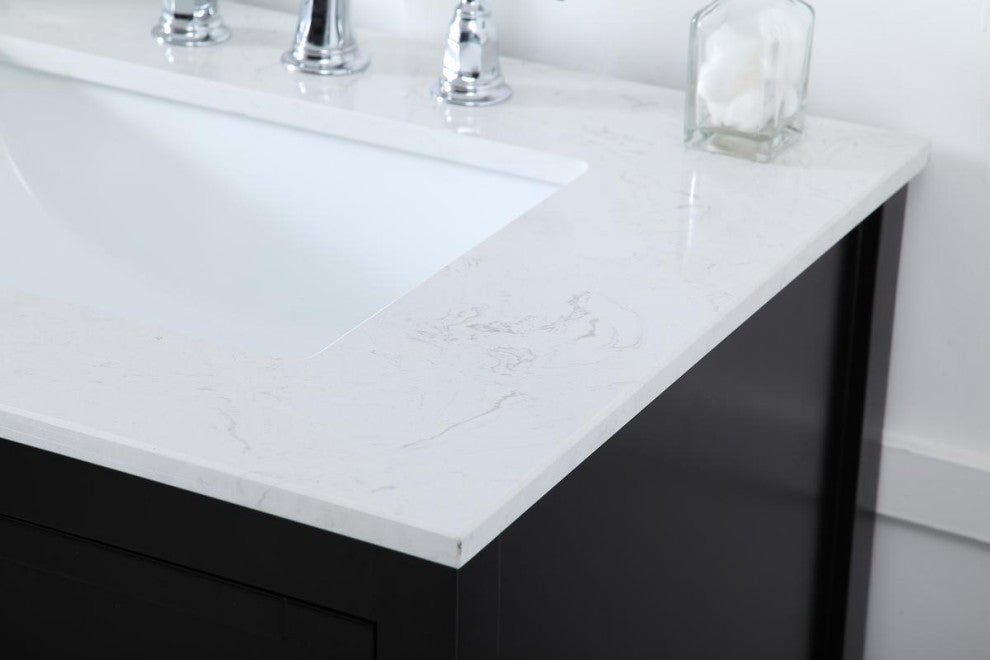 Black 72" Double Sink Bathroom Vanity