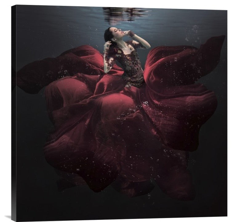 "The Lady In Red" Stretched Canvas Giclee by Martha Suherman, 24x24"