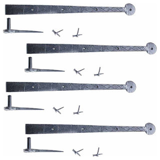 Bean Diamond Etch Pintle Door Strap Hinge Iron 14" Pack of 4 Renovators Supply