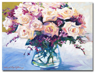 'Roses in Glass' Canvas Art by David Lloyd Glover