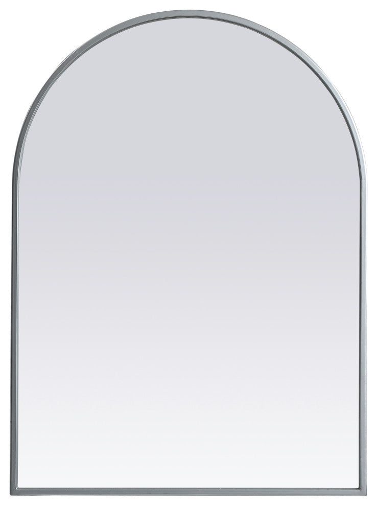 Metal Frame Arch Mirror 22X30 Inch, Silver