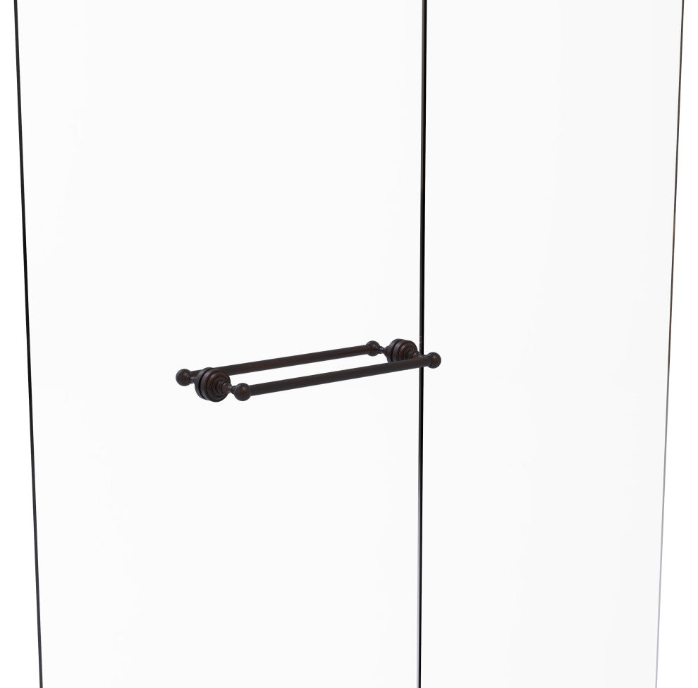 Dottingham 18" Back to Back Shower Door Towel Bar, Venetian Bronze