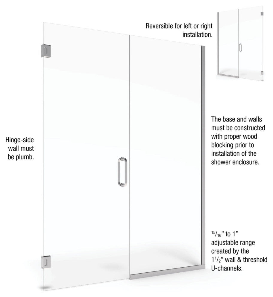 Basco CELA-935-47-76CL Celesta 76"H x 47"W Pivot Frameless Shower - Brushed