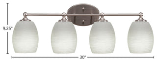 Capri 4-Light Bath Bar, Brushed Nickel/White Linen