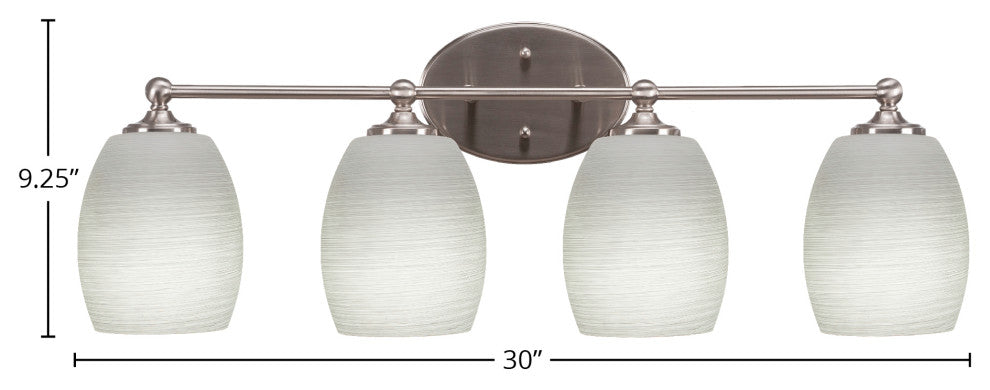 Capri 4-Light Bath Bar, Brushed Nickel/White Linen
