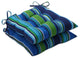Sea Island Blue Wrought Iron Seat Cushion, Set of 2