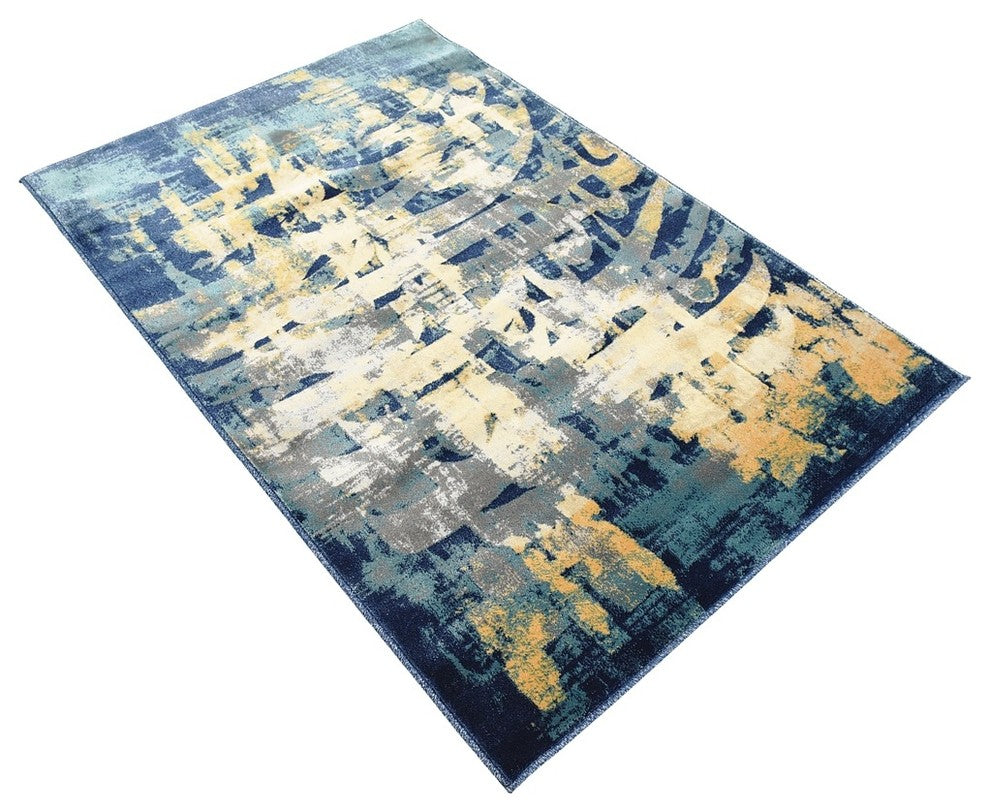 Unique Loom Navy Blue Mosman Mystic 4' 0 x 6' 0 Area Rug