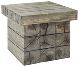 Manteo Rustic Coastal Outdoor Patio Side Table Light Gray